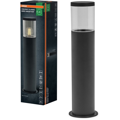 OSRAM HOMELIGHTING Endura Classic Ebro 49cm E27 Dark Gray 4099854446313 LED-buitenlamp (wand)