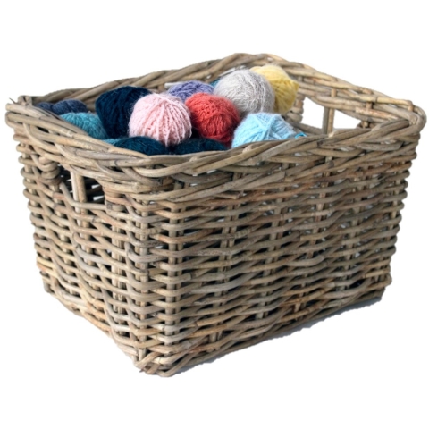 Opbergmand - bruin - 44 x 33 x 25 cm - rotan - gevlochten riet - mand - opbergen -