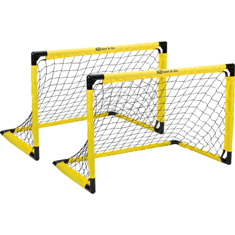 Get&Go Voetbaldoel - Opvouwbaar - 91x61x61 cm - Zwart/Geel (2 stuks)
