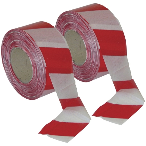 Afzetlint - 2x - rood/wit gestreept - 500 meter - kunststof - markeerlinten - Afzetbanden -