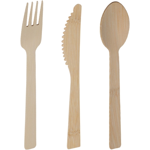 Excellent Houseware wegwerp bestek - bamboe hout - 216 delig - wegwerp - lepels - messen - vorken -