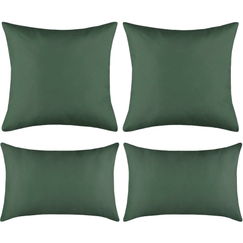 Set van 8 kussens Hawaii - donkergroen - sierkussens - polyester - 2 maten -