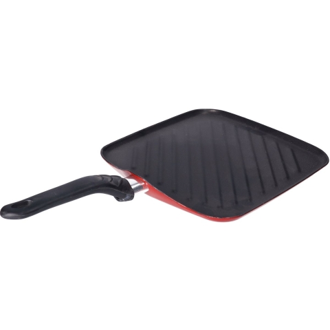 Aluminium grillpan vierkant met anti-aanbak laag 27,50 cm -