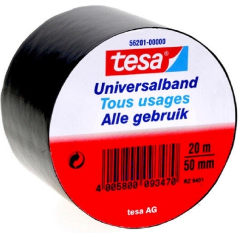 3x Tesa Universalband isolatietape zwart 20 mtr x 5 cm klusbenodigdheden -