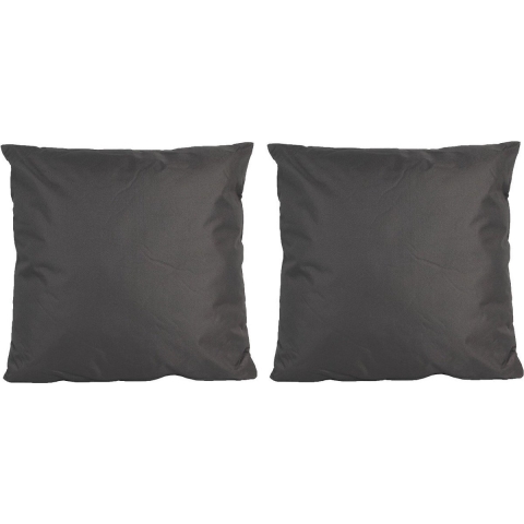 Set van 4x stuks bank/Sier kussens voor binnen en buiten in de kleur antraciet grijs 45 x 45 cm Tuin -