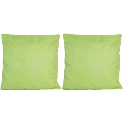 Set van 2x stuks bank/Sier kussens voor binnen en buiten in de kleur groen 45 x 45 cm Tuinkussens vo -