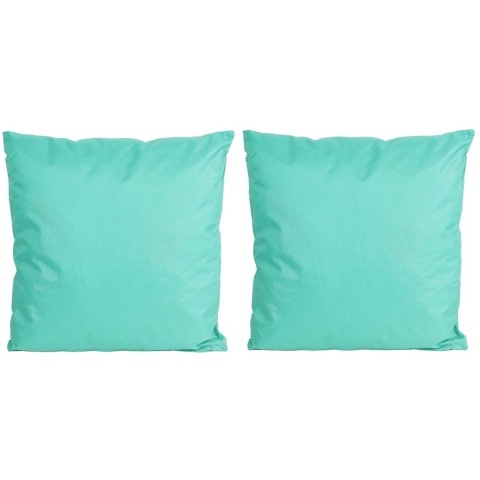 Set van 4x stuks bank/Sier kussens voor binnen en buiten in de kleur aqua blauw 45 x 45 cm Tuinkusse -