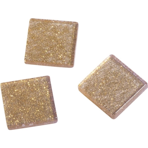 615x stuks Acryl glitter mozaiek goud 1 cm -