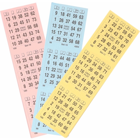 Bingokaarten - 10x - 100 velletjes - nummers 1-75 -