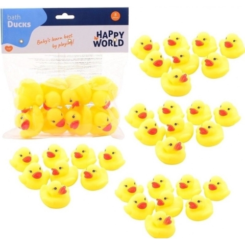 Badeendjes - 40x stuks - geel - rubber - 6 cm - badspeelgoed -