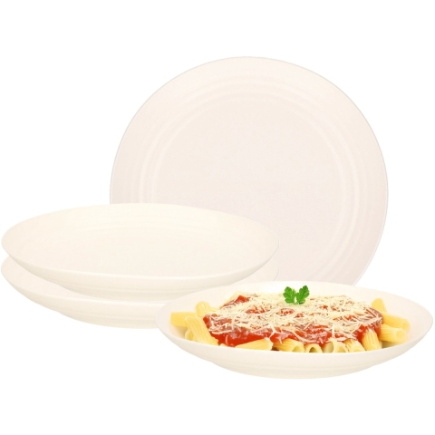 PlasticForte Rond bord/camping bord - 12x - D22 cm - ivoor wit - kunststof -