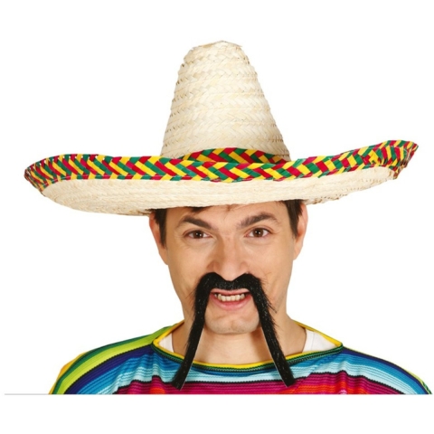 Mexicaanse Sombrero hoed voor heren - 4x - carnaval/verkleed accessoires - multi kleuren -