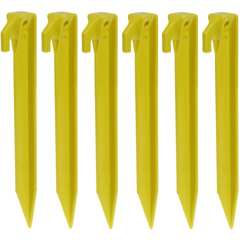 Redcliffs tentharingen - pennen - 144x - geel - kunststof - 23 cm - voor diverse ondergronden -