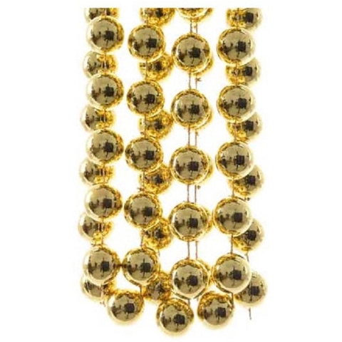 3x stuks gouden XXL kralenslingers kerstslingers 270 cm -