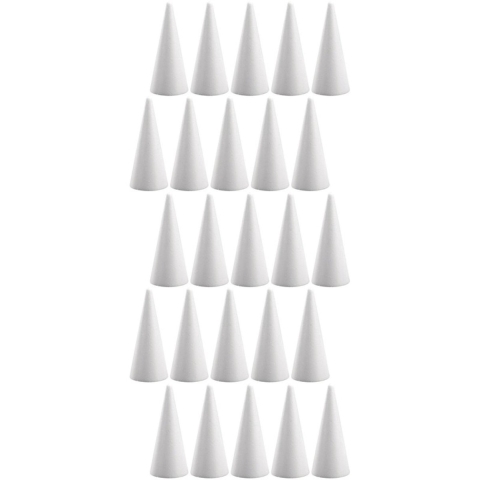 25x Hobby/DIY piepschuim kegels vormen 20 cm -