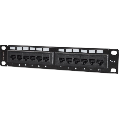 Intellinet 720748 12 poorten Netwerkpatchpaneel 254 mm (10) CAT 6 1 HE Meerdere kleuren
