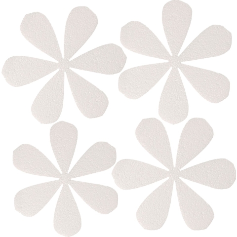 Piepschuim vormen bloemen - 4x stuks - 15 x 1 cm - Hobby knutselen - zelf decoreren -