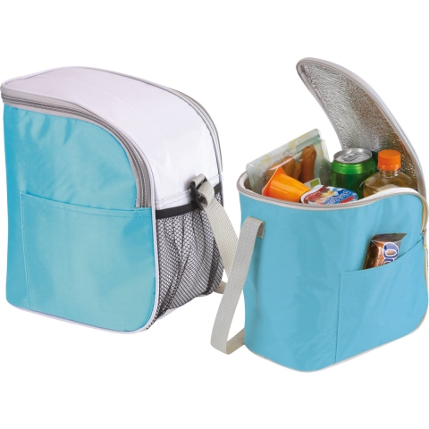 Kleine koeltas/Lunch tas model Glaciaal - 2x - 23 x 16 x 26 cm - 1 vaks - ijsblauw/grijs - 9 Liter -