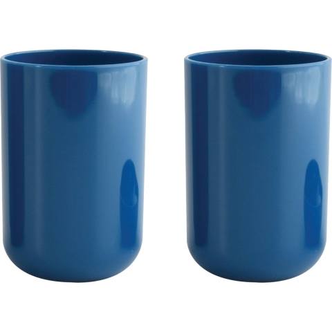 Drinkbeker/limonadebeker - 4x - PS kunststof - donkerblauw - 490 ml -