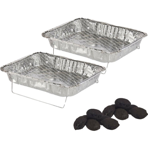 Eenmalig gebruik wegwerp BBQ/Barbeque grills - 2x - 42 x 30 x 5 cm -