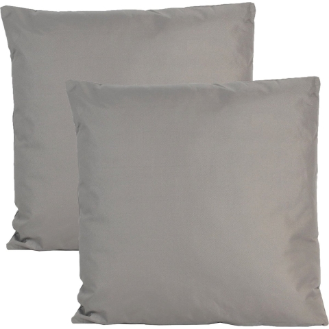 Buiten of tuin sier kussens - 2x - grijs - 45 x 45 cm - binnen/buiten - tuinbank -