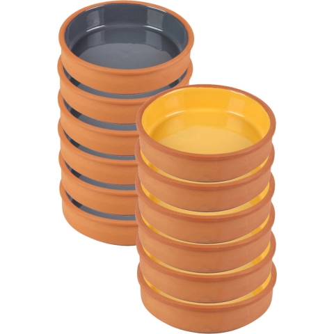 Tapas/sauzen/hapjes serveer schaaltjes set - 6x stuks - terracotta - 16 x 4 cm p/st -