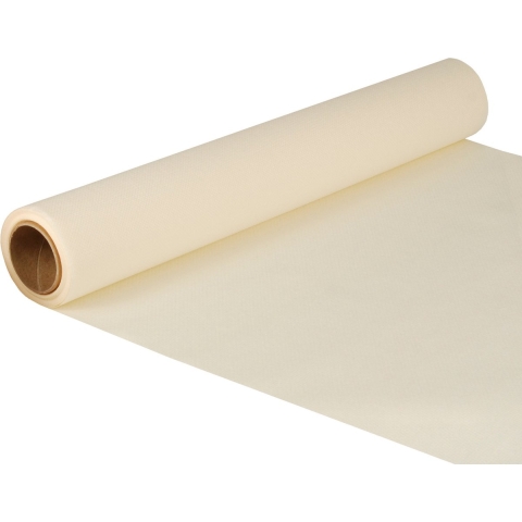 Tafelloper - 2x - creme wit - 500 x 40 cm - papier - tafelkleed loper - tafelversiering -
