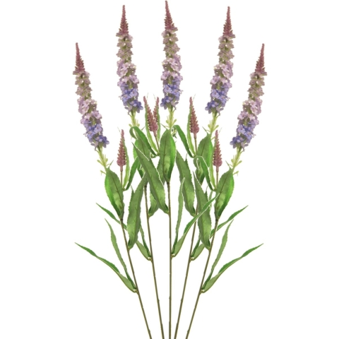 Kunstbloem Ridderspoor/delphinium - 5x - 76 cm - paars - kunst zijdebloemen -
