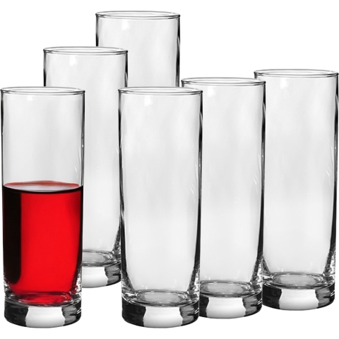 Alessandro Drinkglazen Tubo - 6x stuks - hoog glas - 310 ml - 6 x 16 cm -