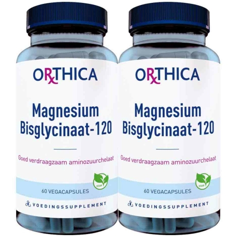 Gratis Verzending: 2x Orthica Magnesium Bisglycinaat-120 60 capsules