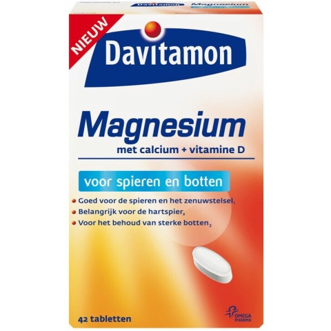 Gratis Verzending: 4x Davitamon Magnesium Spieren en Botten 42 tabletten