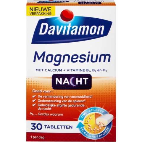 Gratis Verzending: 2x Davitamon Magnesium Voor de Nacht 30 tabletten