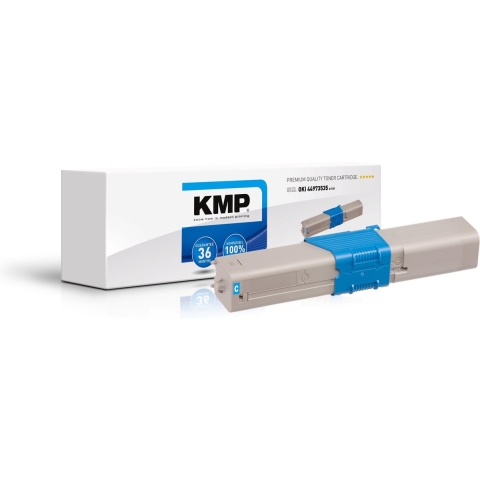 KMP Toner vervangt OKI 44973535 Compatibel Cyaan 1500 bladzijden O-T37 3341,0003