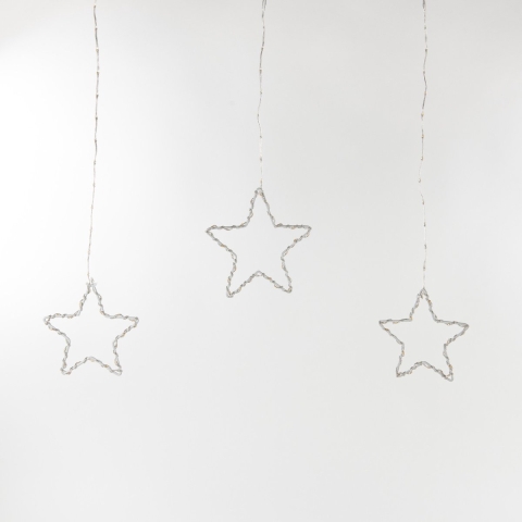 Wire Star-Curtain 186L90X80 cm Led Classic Warm 5 Strings - Annas collection