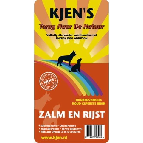Kjen's geperst hondenvoer Zalm&Rijst 15 kg