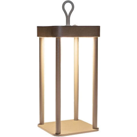 Portable lantaarn 12x12x24 cm taupe - Annas collection