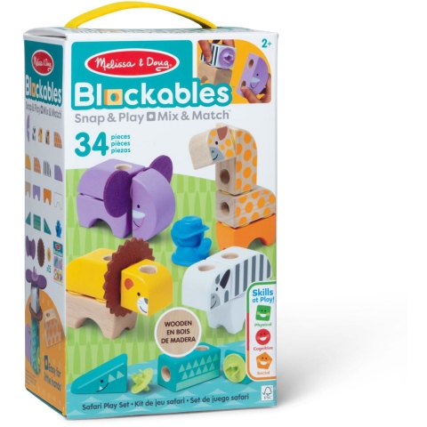 Melissa & Doug Blockables Safari Set 34-delig
