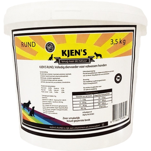 Kjen's geperst hondenvoer Rund 3,5 kg