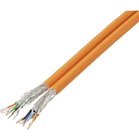 TRU COMPONENTS TC-13576744 Netwerkkabel CAT 7 S/FTP 4 x 2 x 0.24 mm² + 4 x 2 x 0.24 mm² Oranje 500 m