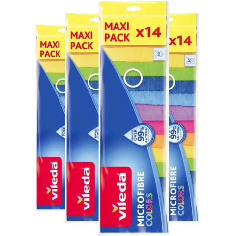 4x Vileda Microvezeldoek Colors 14 stuks