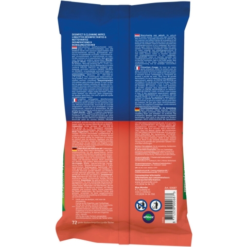 4x Blue Wonder Desinfectie Reiniger Doekjes 72 stuks