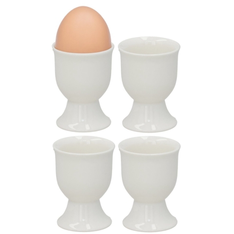 Eierdopjes Alegre - set van 12x - wit - porselein - 5 x 6 cm -