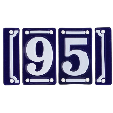 Best for Boots huisnummer 95 - met sierrand - Oudhollands - emaille - blauw/wit -