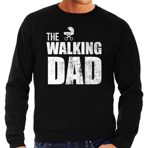The walking dad sweater / trui zwart voor heren - Aanstaande papa cadeau truien L -