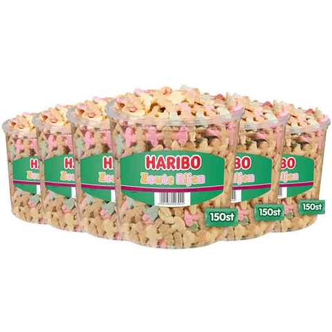 6x Haribo Zoute Rijen 150 stuks