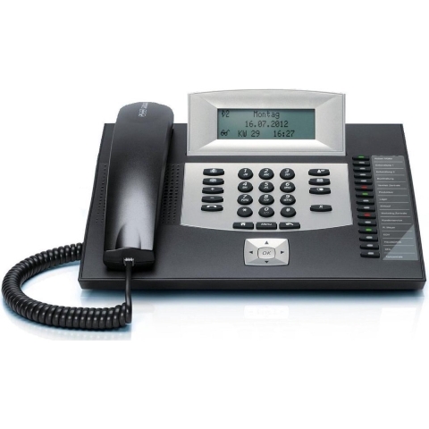 Auerswald COMfortel 1600 ISDN-systeemtelefoon Headsetaansluiting, Handsfree, Touchscreen Verlicht Zwart, Zilver