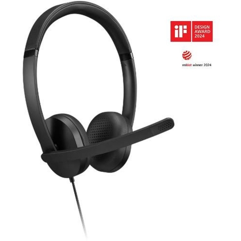 Lenovo 4XD1P83425 On Ear headset Bluetooth, Draadloos, Kabel Stereo Zwart Volumeregeling