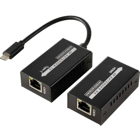 SpeaKa Professional SP-TPCE-500 HDMI-extender USB-C (DP Alt Mode) Via netwerkkabel RJ45 60 m