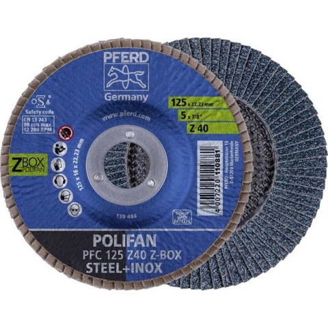 PFERD TOOLS 69300934 PFC 125 Z 40 START STEELOX Lamellenschijf Diameter 125 mm Boordiameter 22.23 mm Staal, RVS 10 stuk(s)