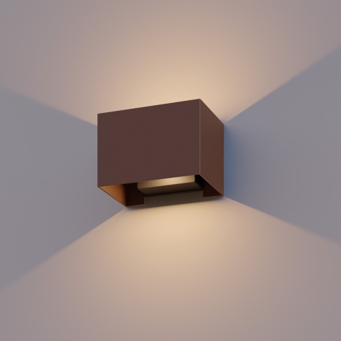 Outdoor wall light rectangle rust - Calex